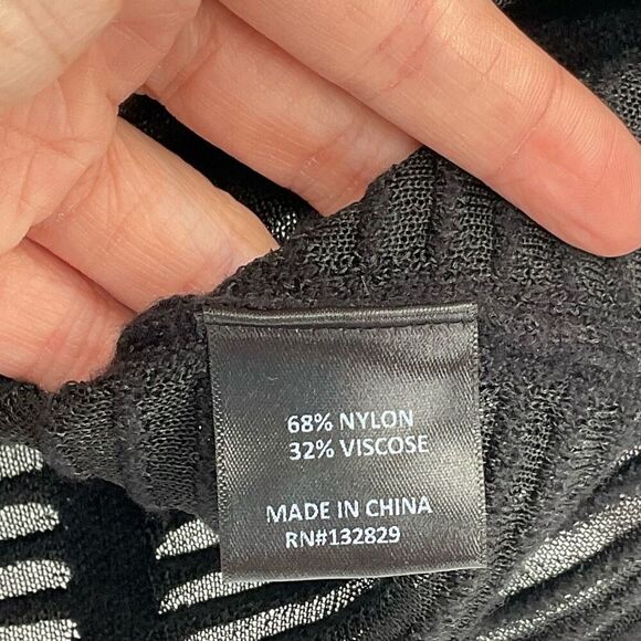 Revolve NBD Amity Layered Mesh Off Shoulder Knit Top Long Sleeve Women XS Black - Picture 7 of 9